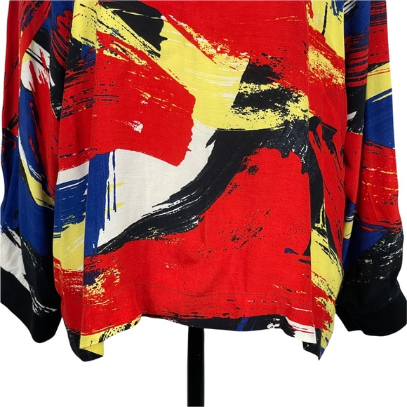 Topshop Abstract Print Long Sleeve Top Blouse Size 12 - Picture 3 of 9